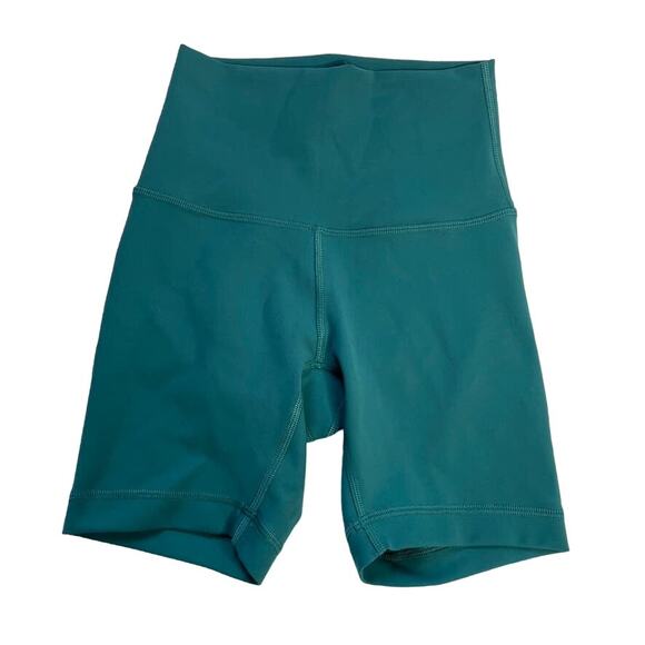 LULULEMON Wunder Train High-Rise Short 6" Biker Shorts Teal Lagoon 0 Extra Small - Picture 1 of 2